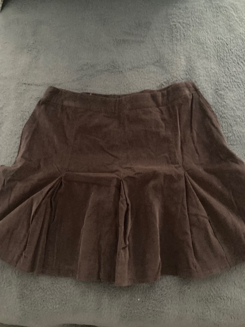 eyeshadow brown corduroy pleated skirt